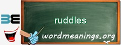 WordMeaning blackboard for ruddles